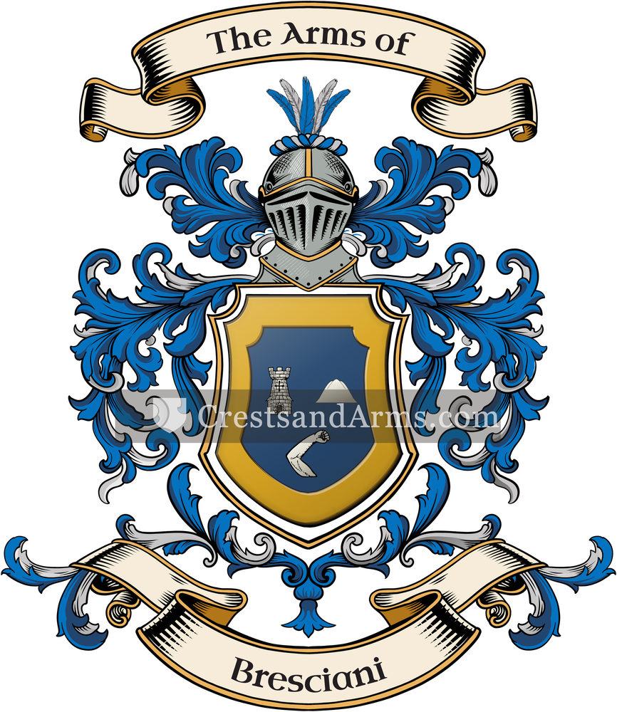 The Bresciani coat of arms, drawn from the recorded blazon