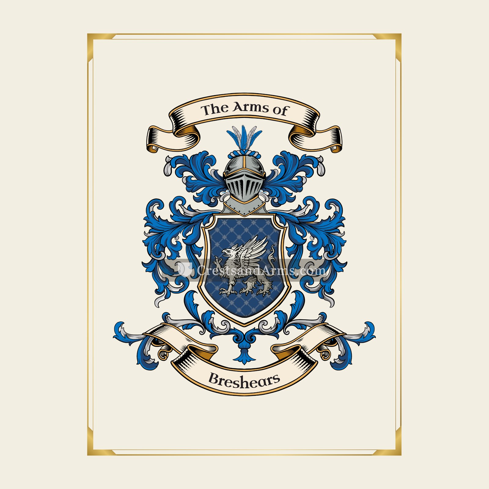 With gold border