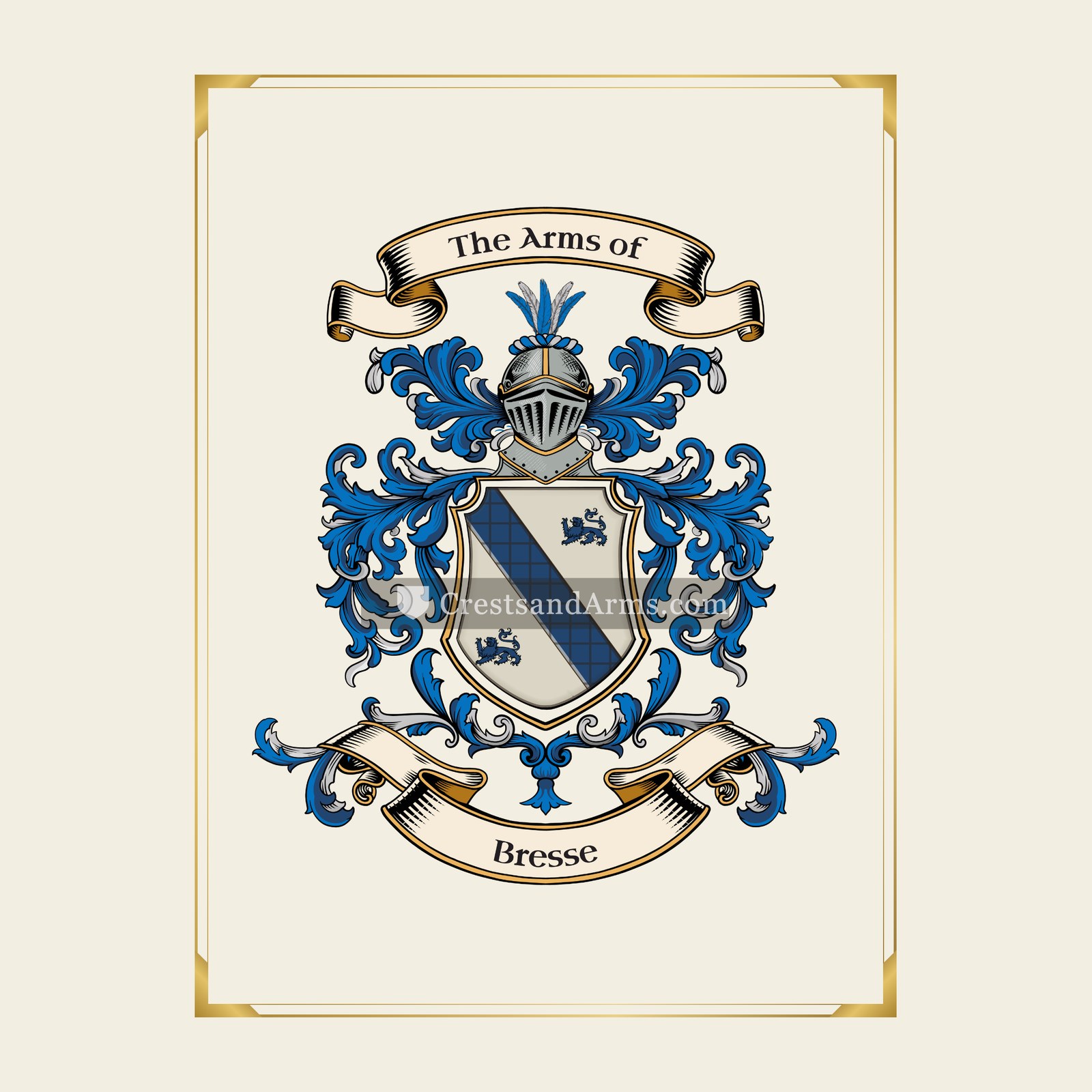 With gold border