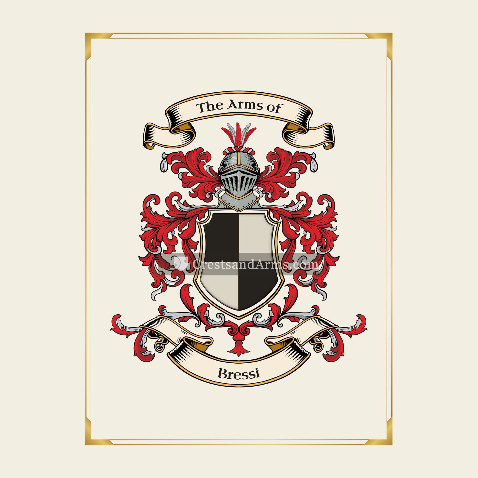 With gold border
