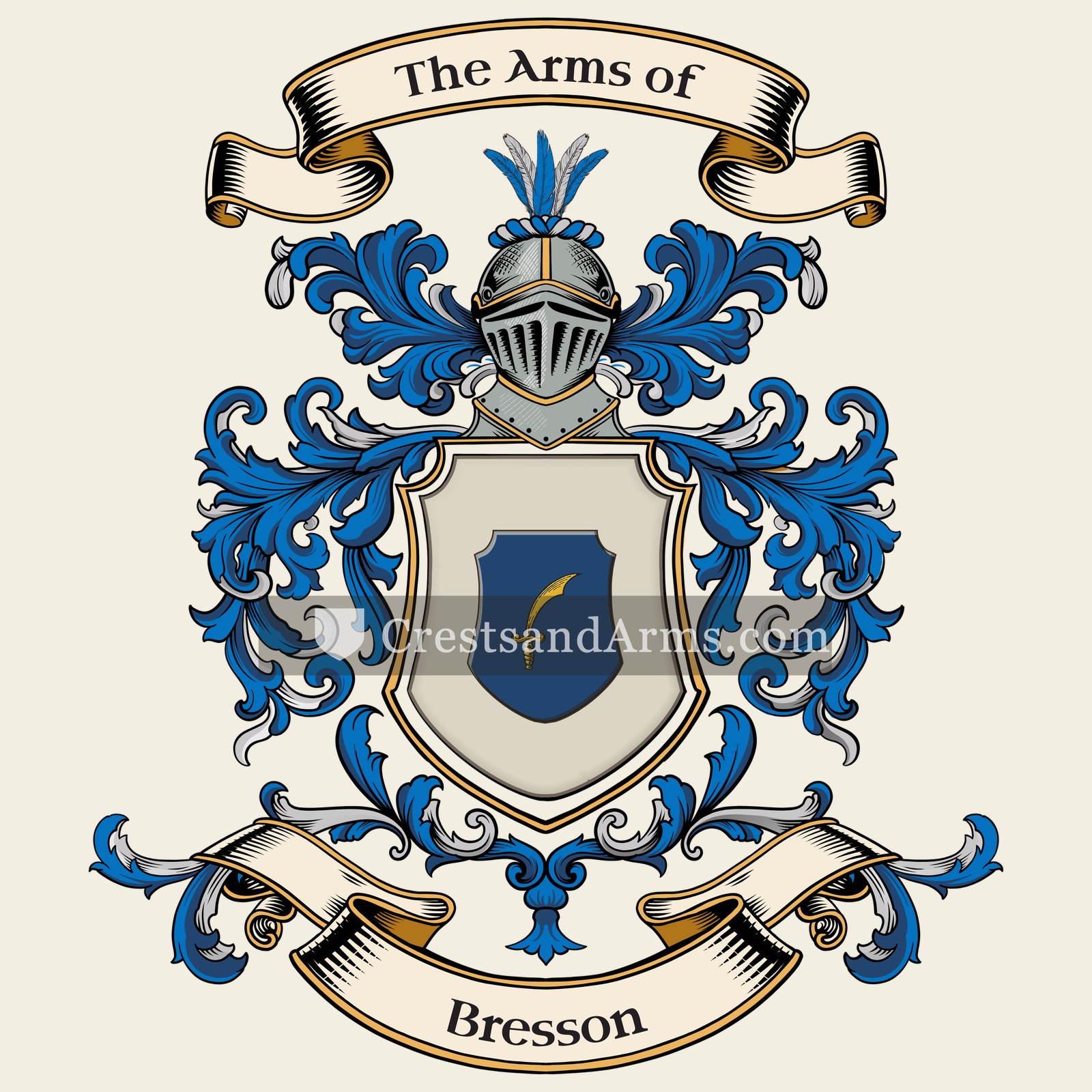 The Bresson coat of arms, drawn from the recorded blazon
