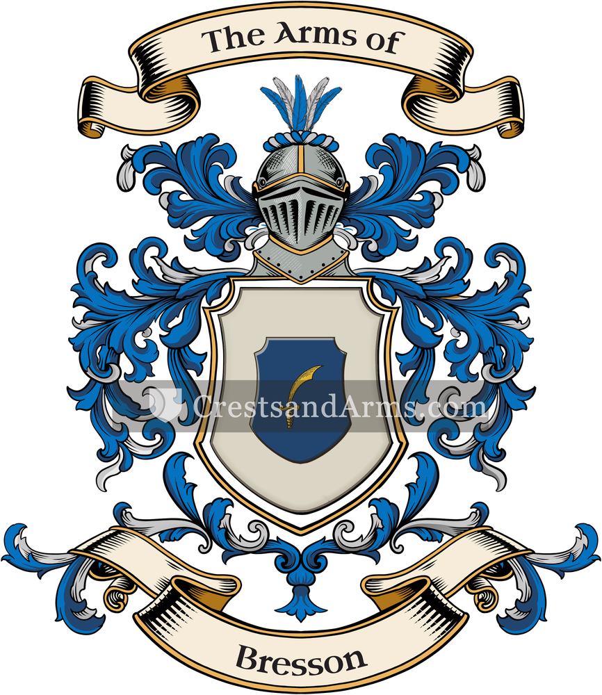 The Bresson coat of arms, drawn from the recorded blazon
