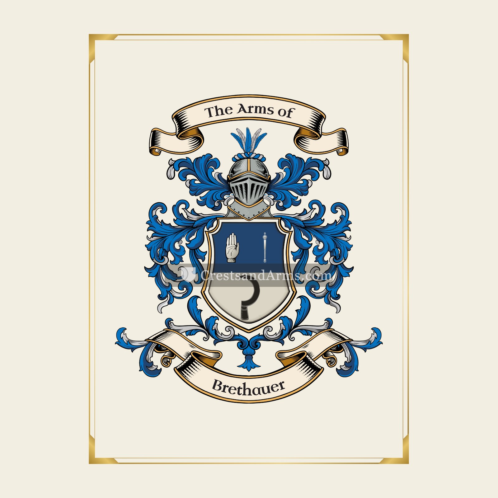 With gold border