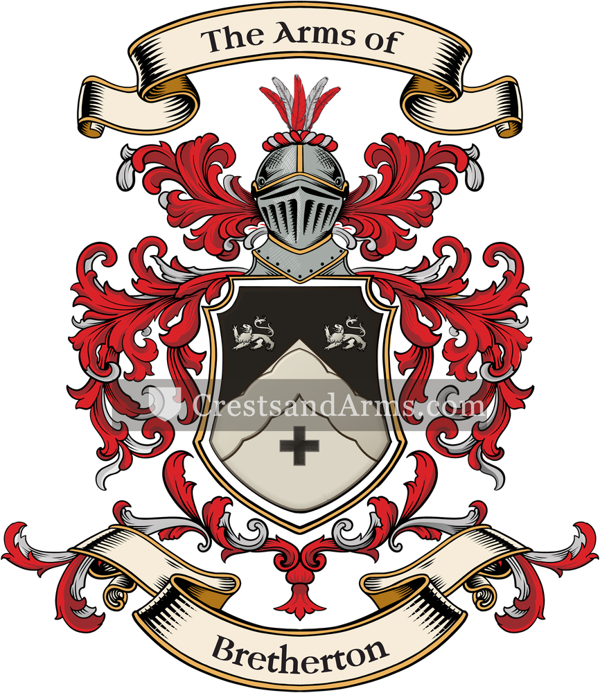 The Bretherton coat of arms, drawn from the recorded blazon