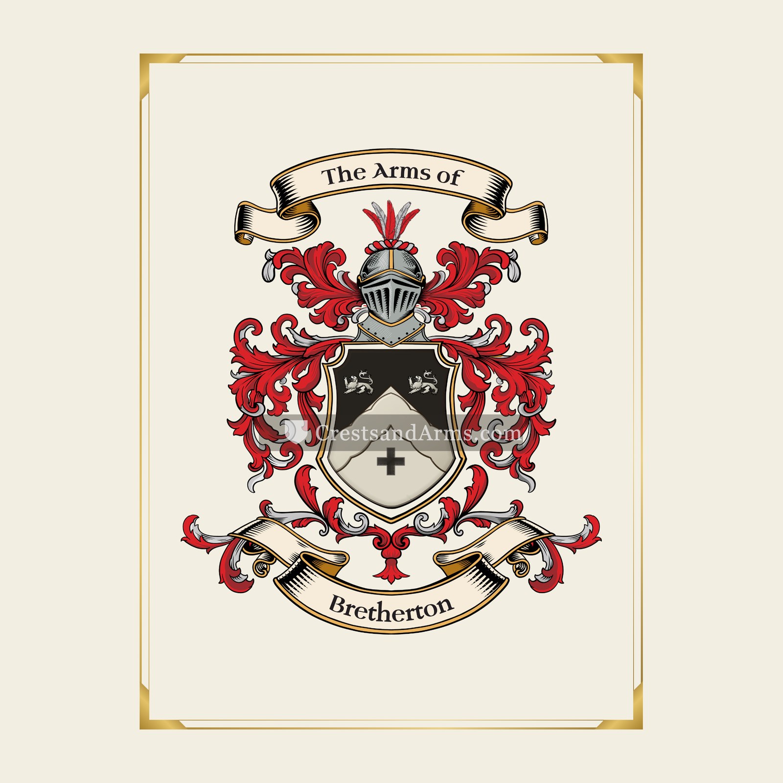 With gold border
