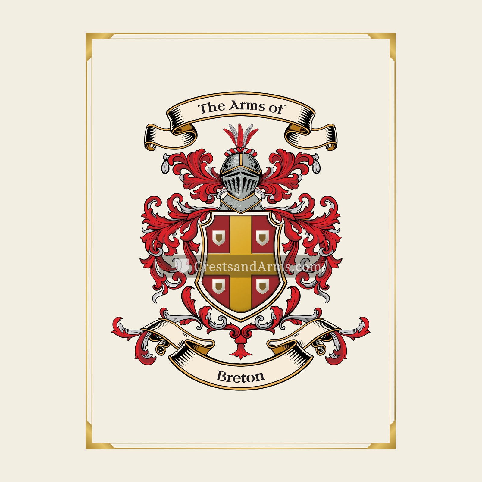 With gold border
