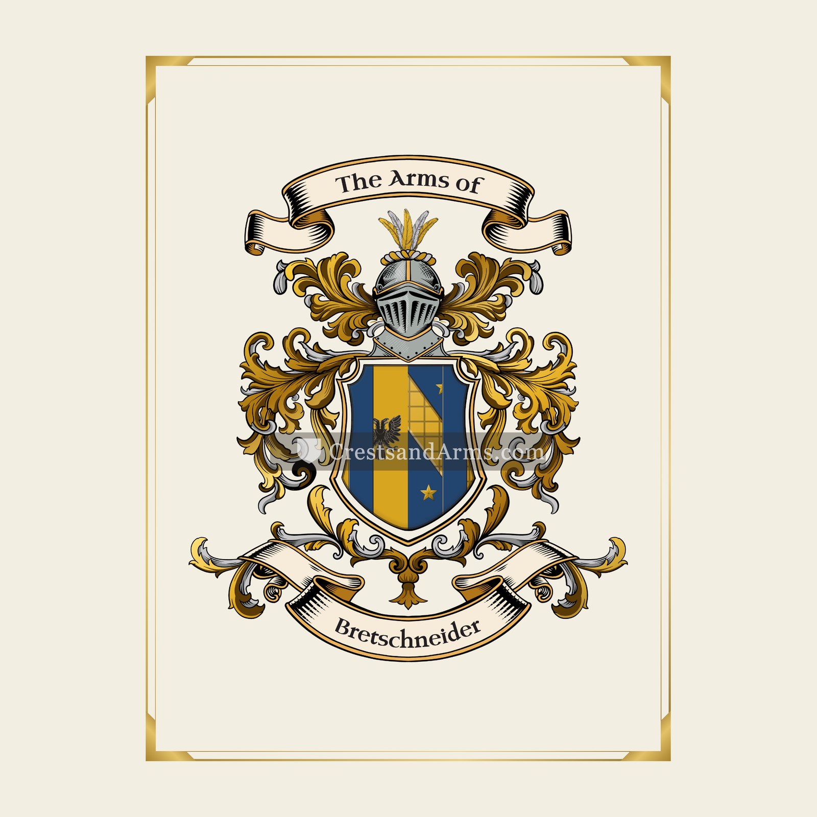 With gold border