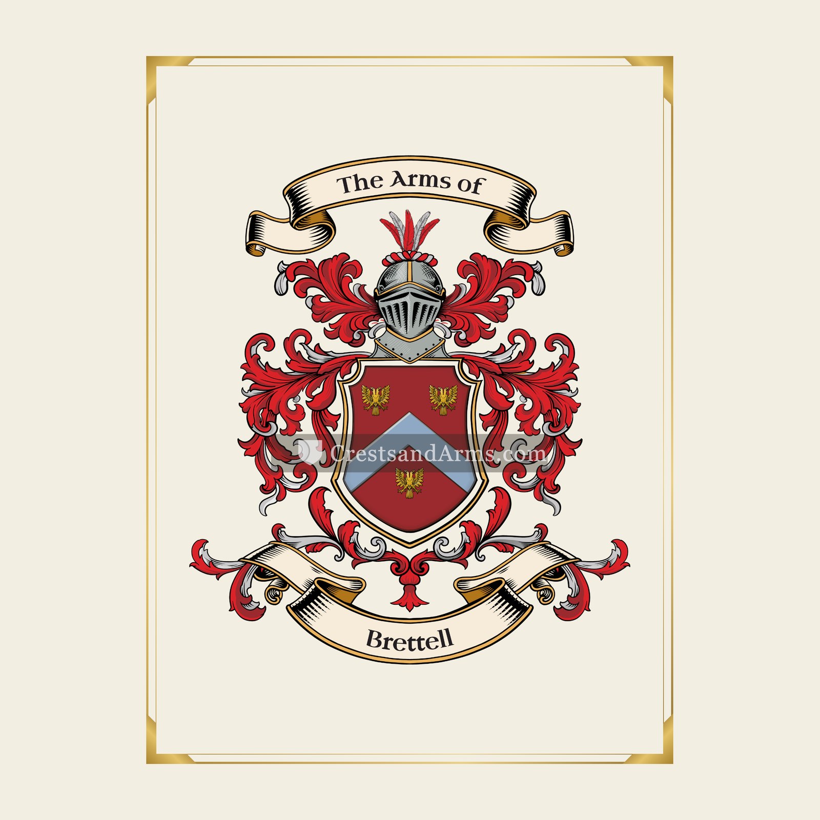 With gold border