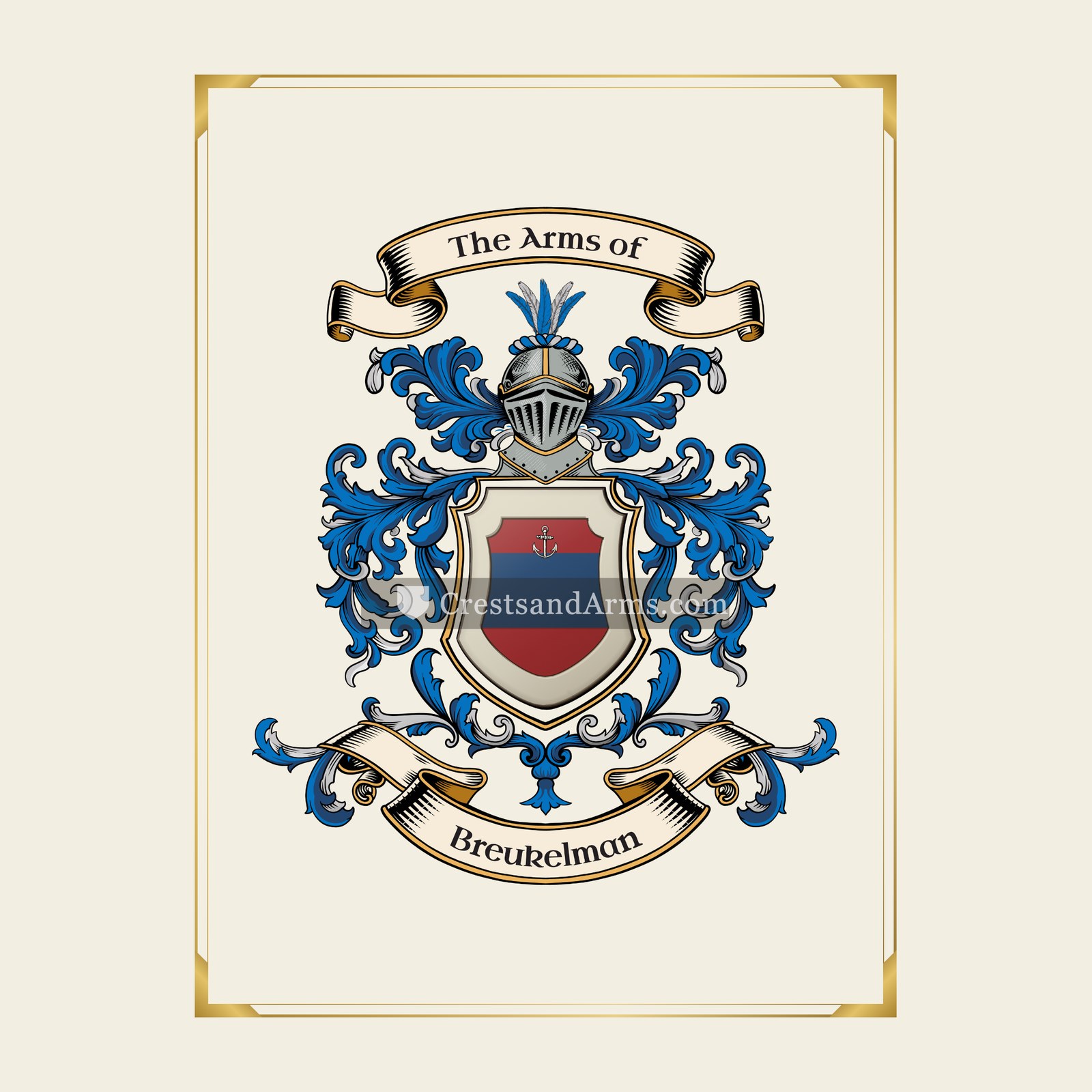 With gold border