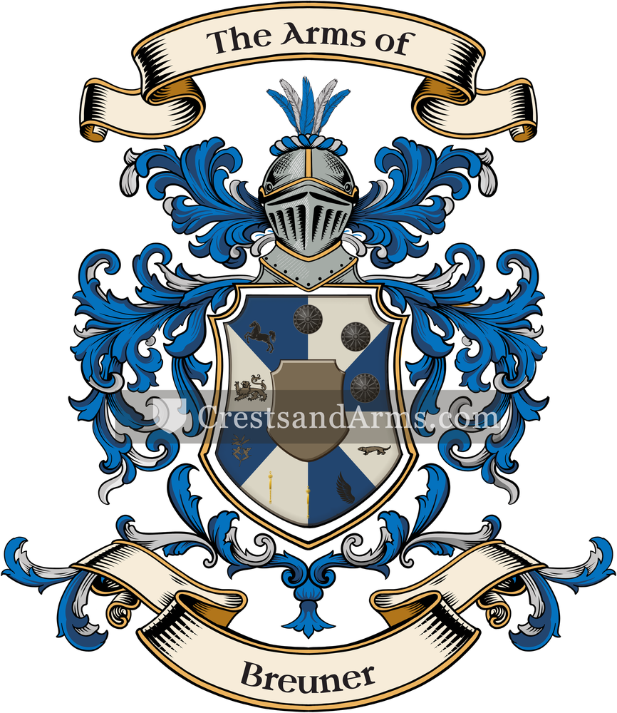 The Breuner coat of arms, drawn from the recorded blazon