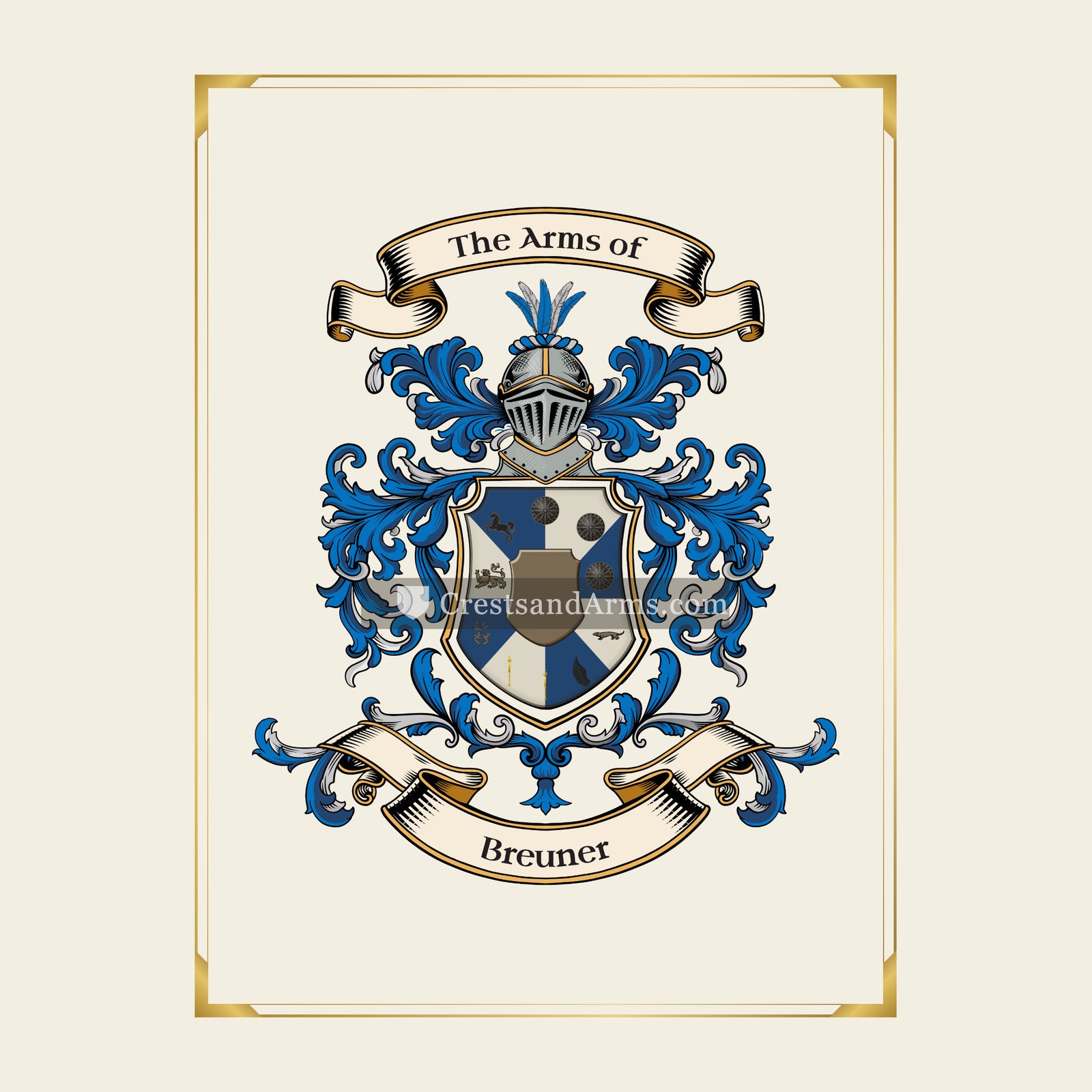 With gold border