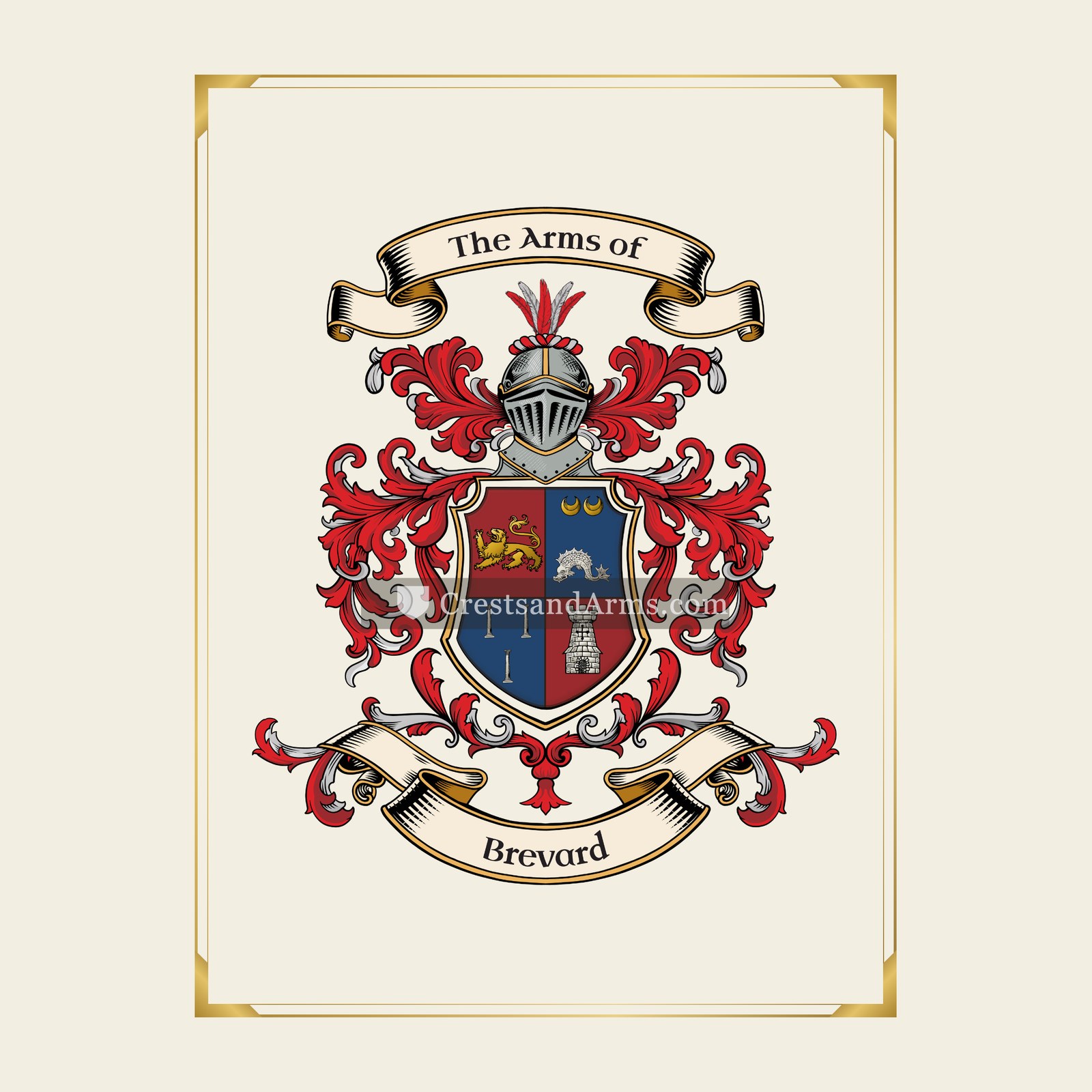 With gold border