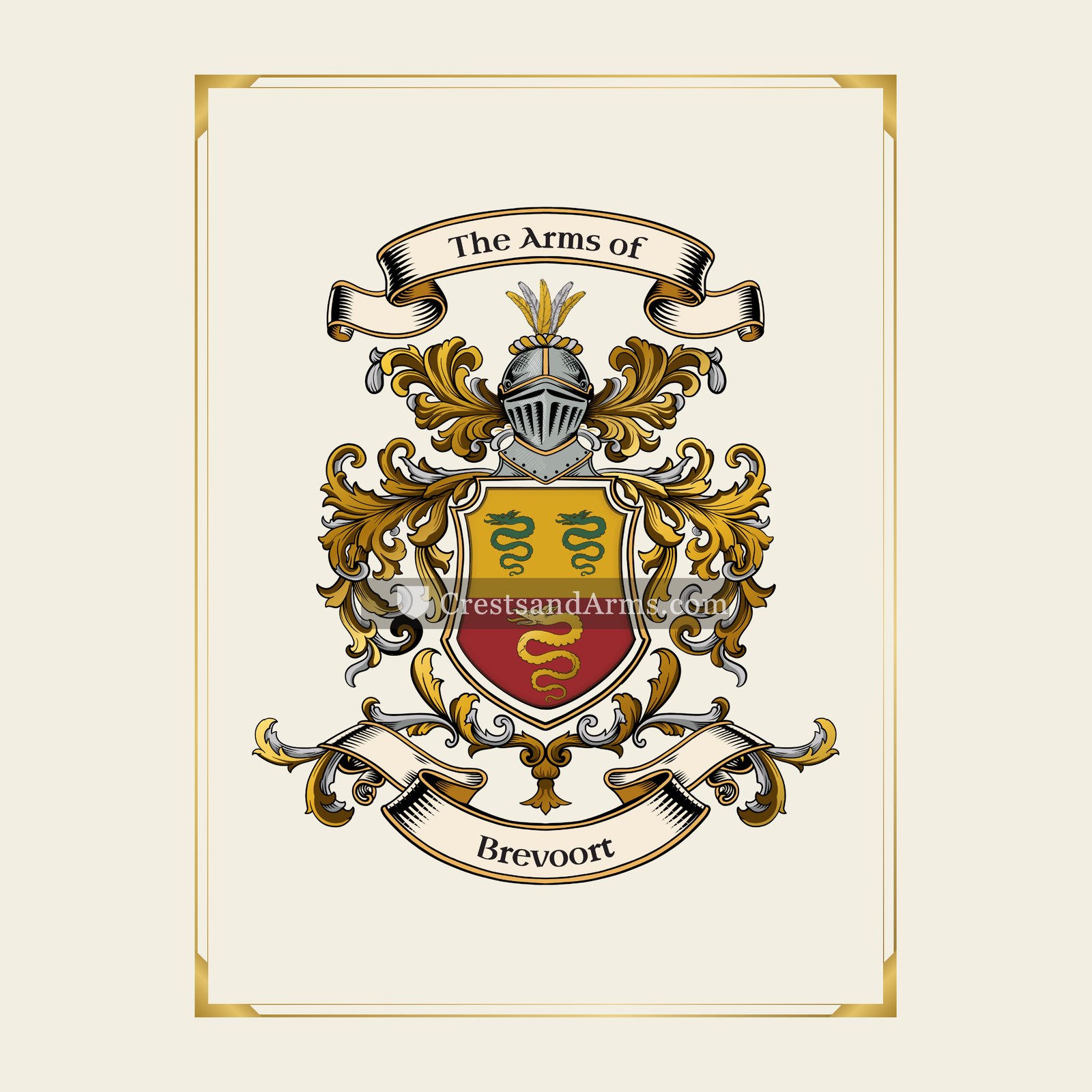 With gold border