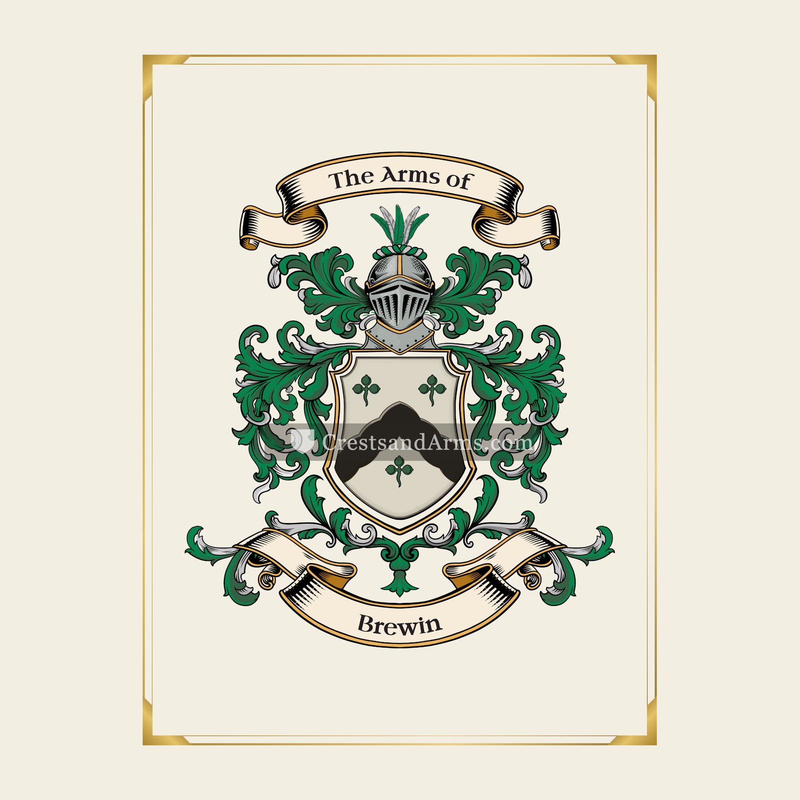 With gold border