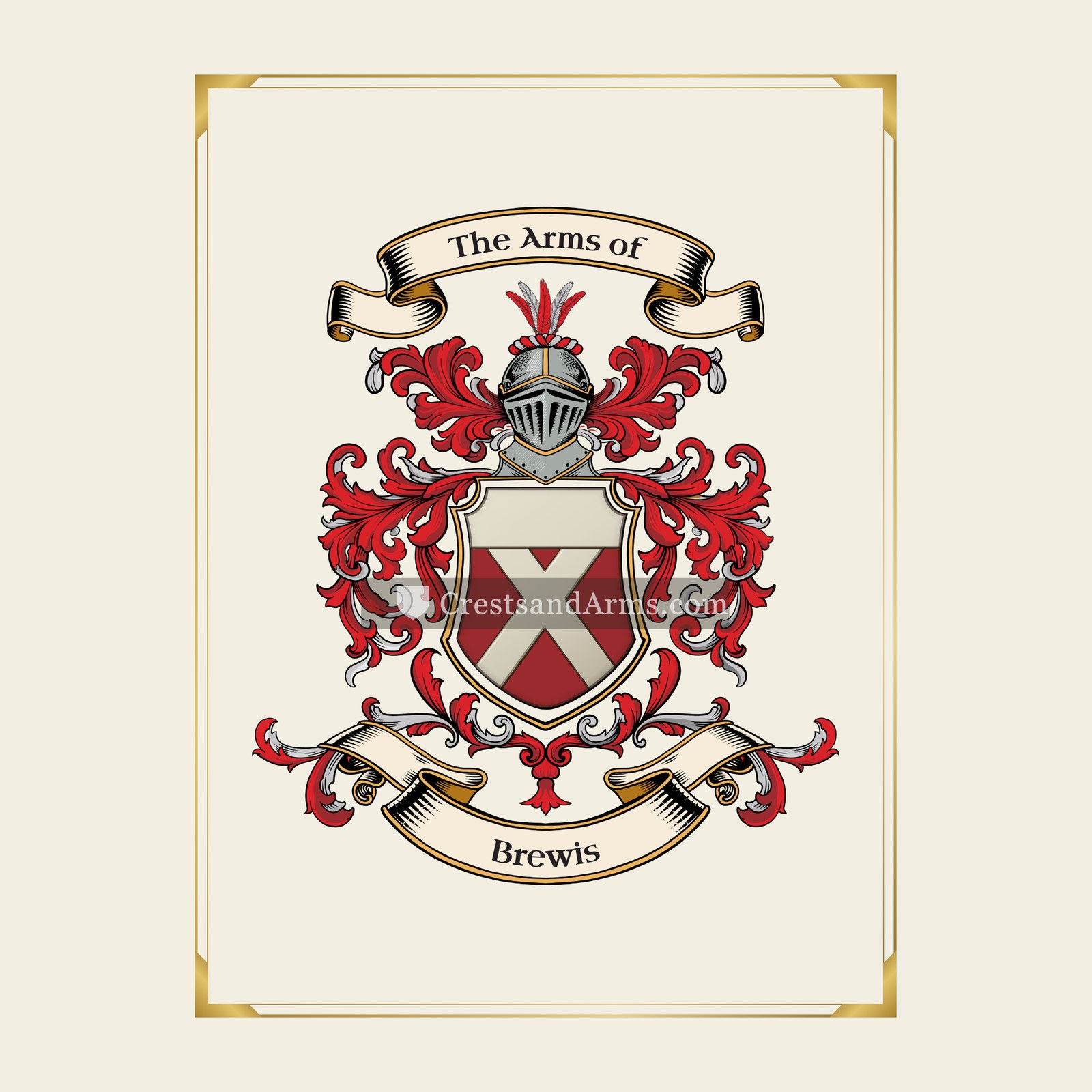 With gold border