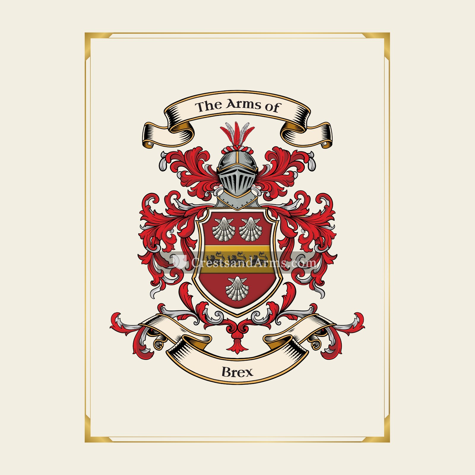 With gold border