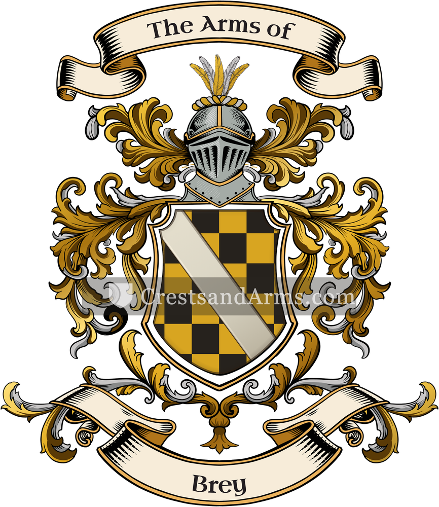 The Brey coat of arms, drawn from the recorded blazon