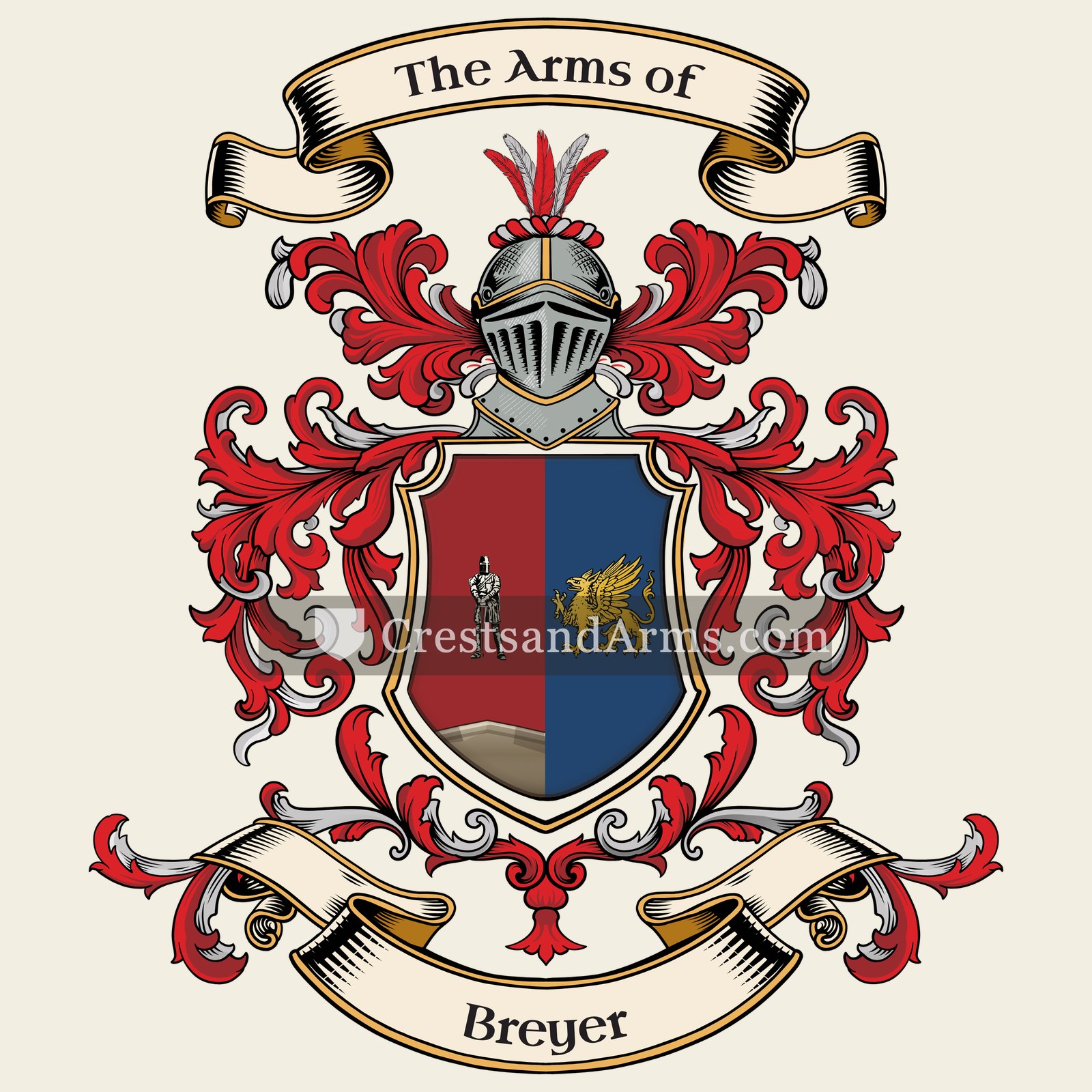 The Breyer coat of arms, drawn from the recorded blazon