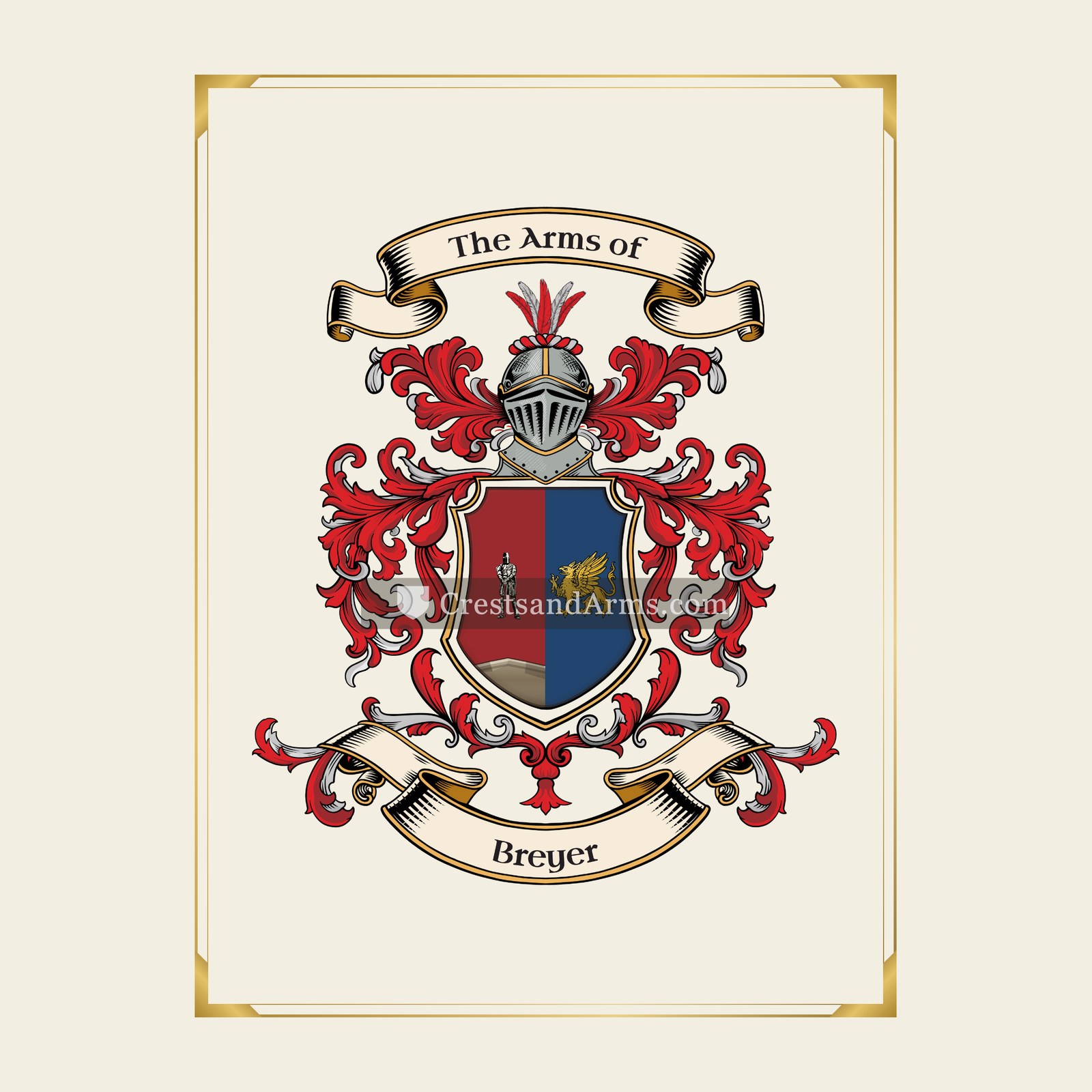 With gold border