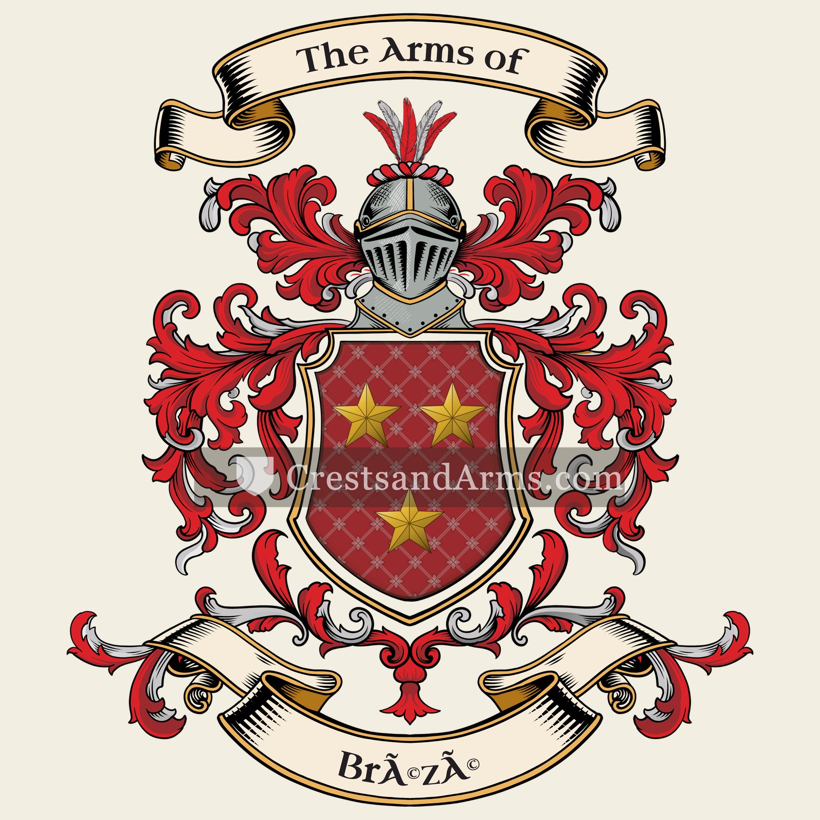 The Brézé coat of arms, drawn from the recorded blazon