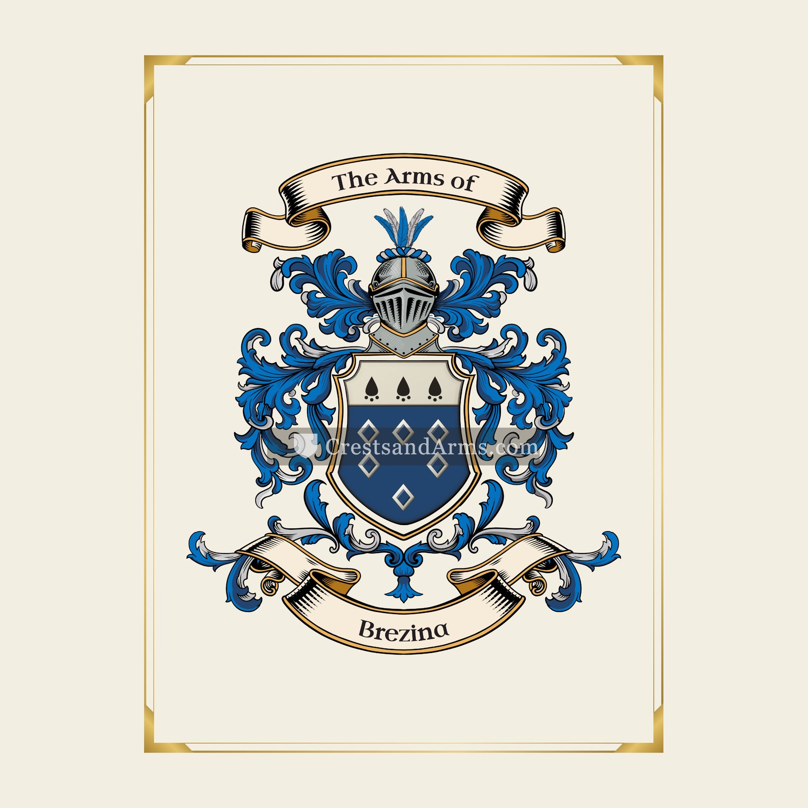 With gold border