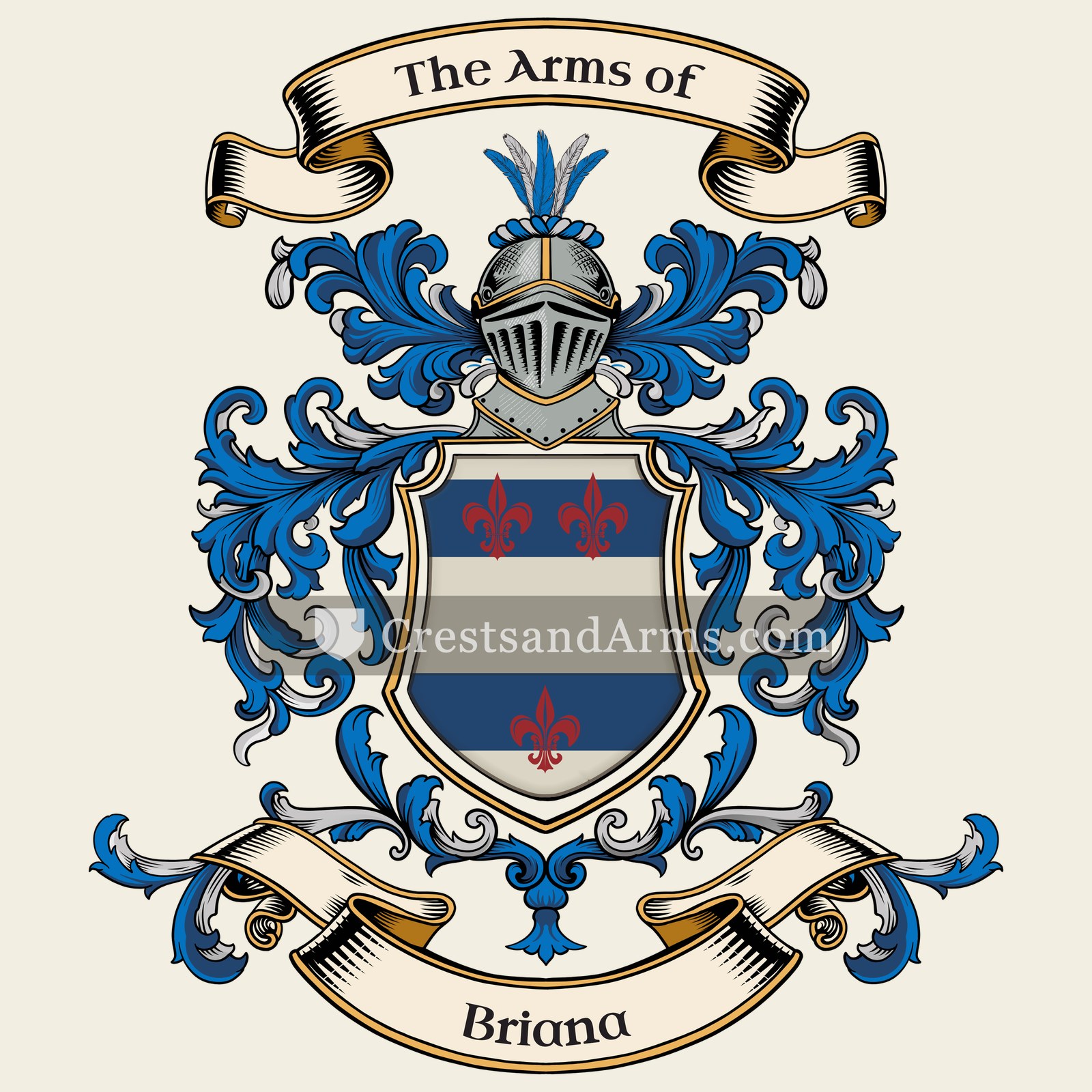 The Briana coat of arms, drawn from the recorded blazon