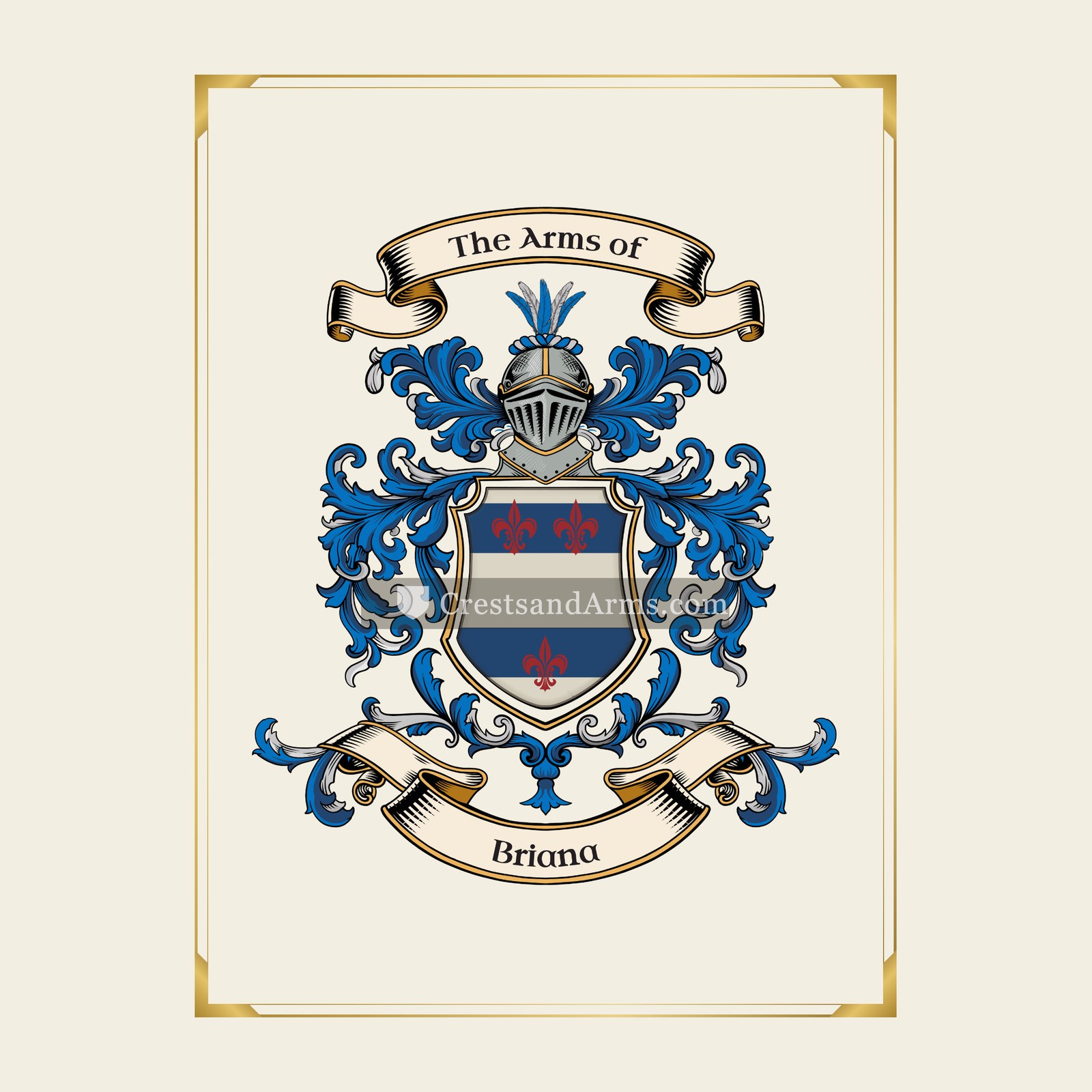 With gold border