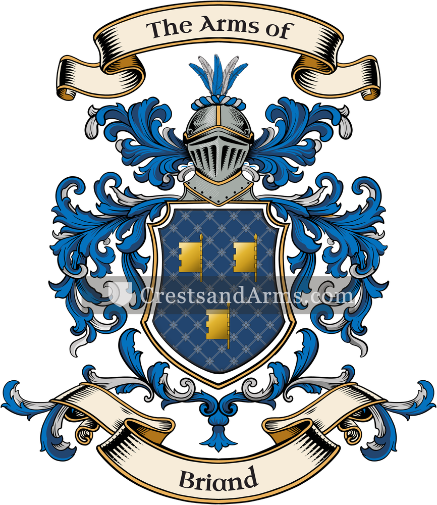 The Briand coat of arms, drawn from the recorded blazon