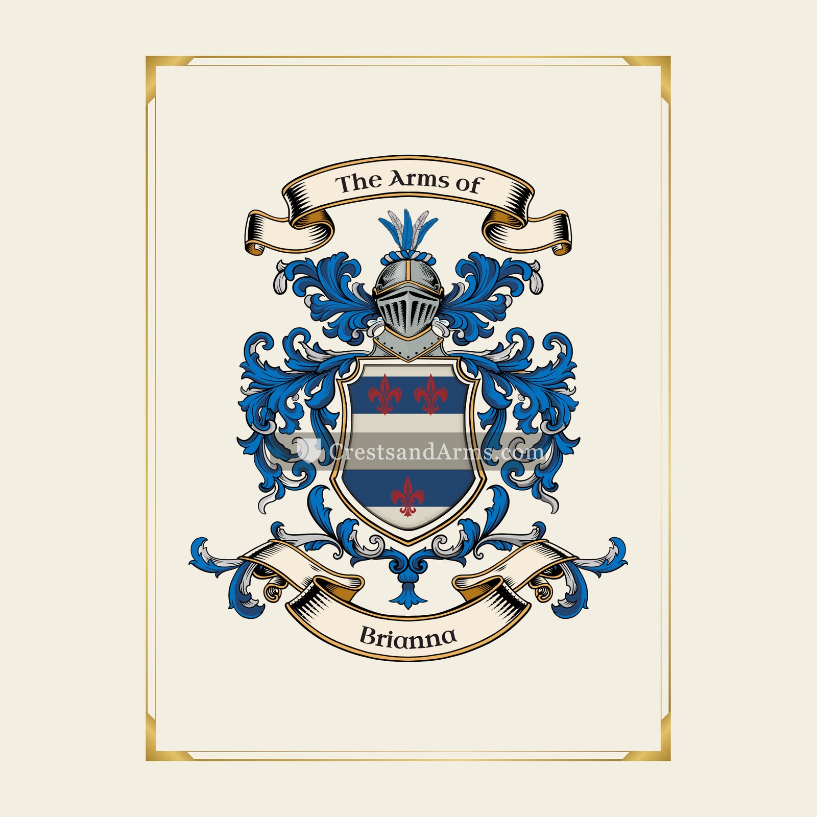 With gold border