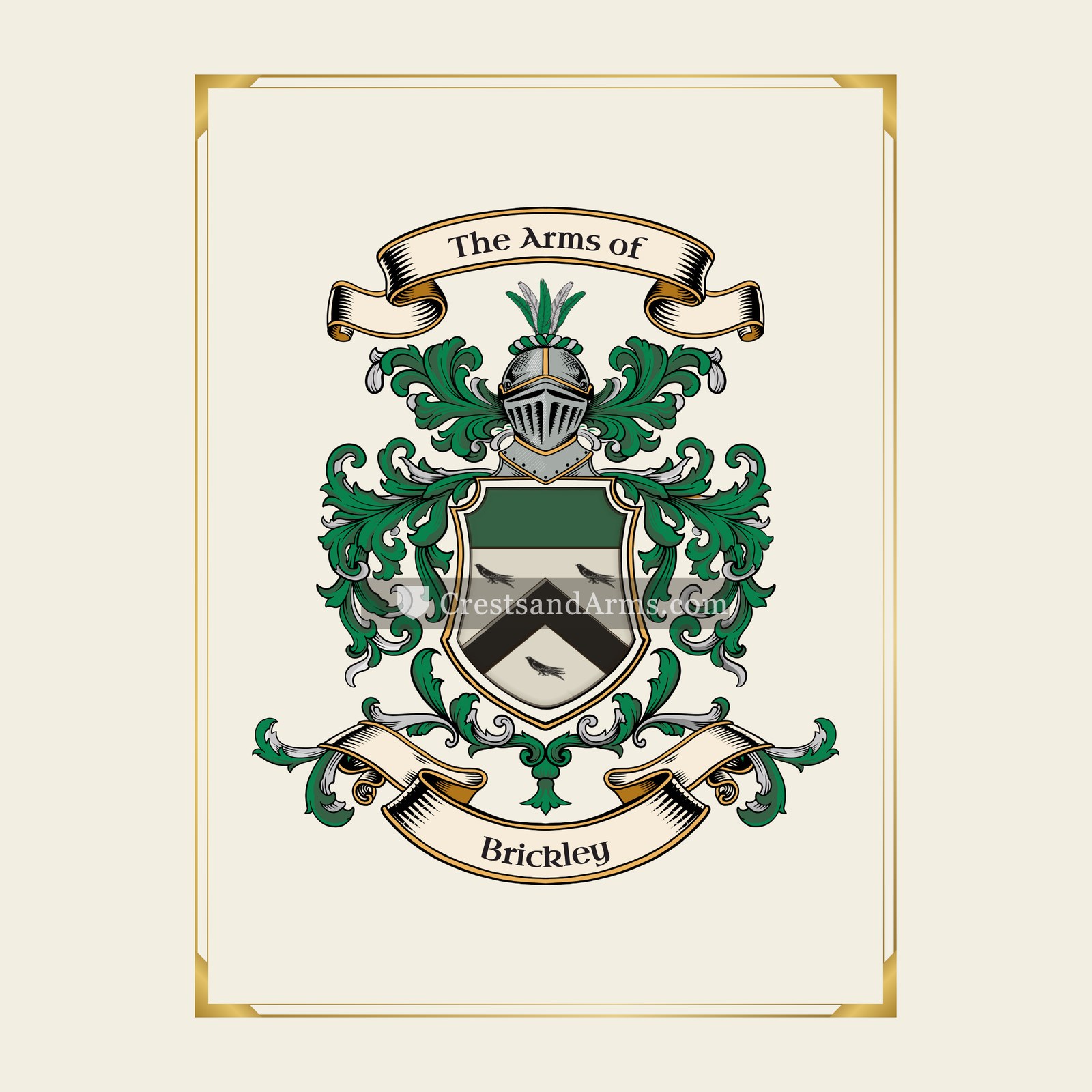 With gold border