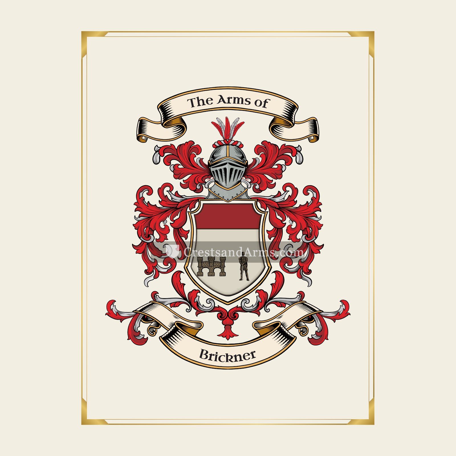 With gold border