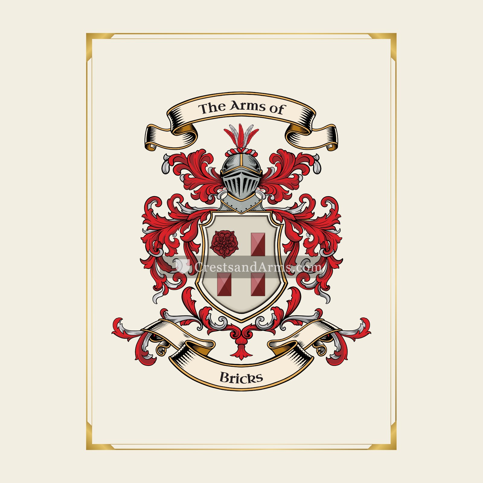With gold border