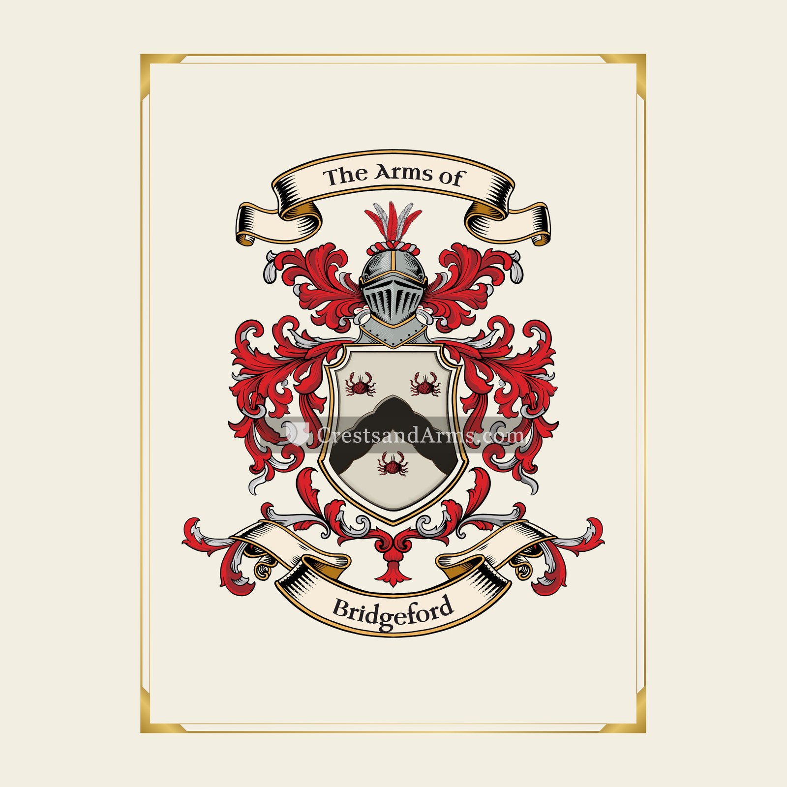 With gold border