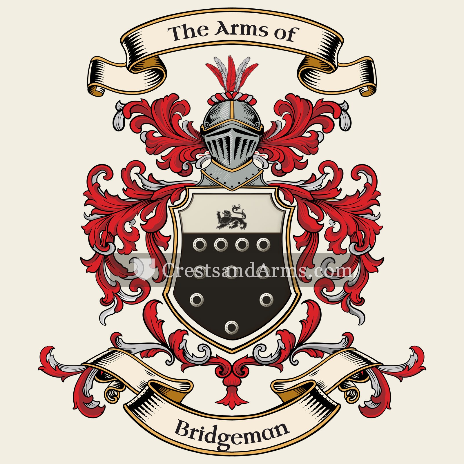 The Bridgeman coat of arms, drawn from the recorded blazon