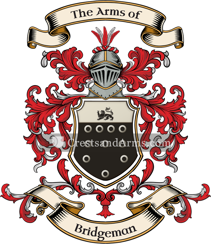 The Bridgeman coat of arms, drawn from the recorded blazon