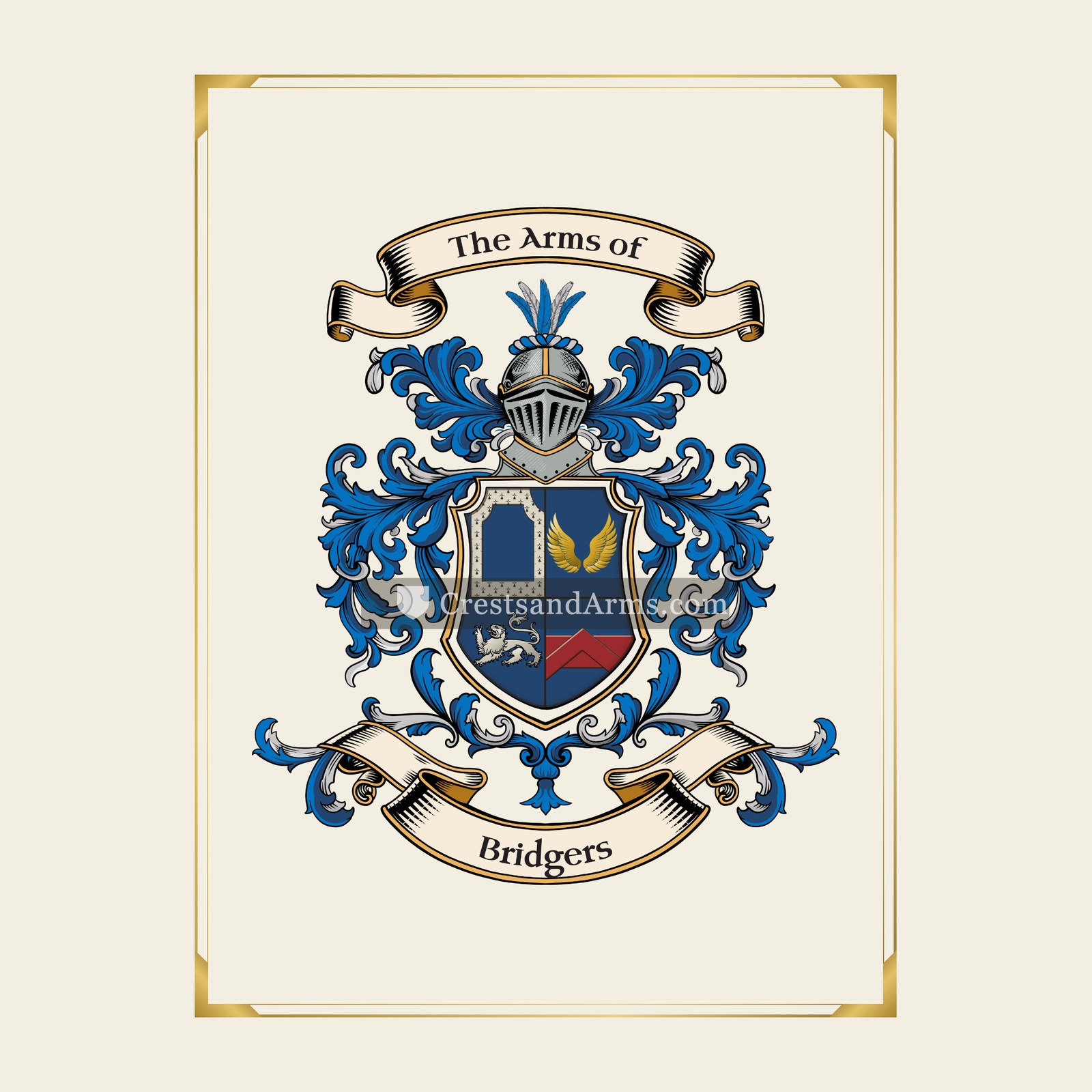 With gold border