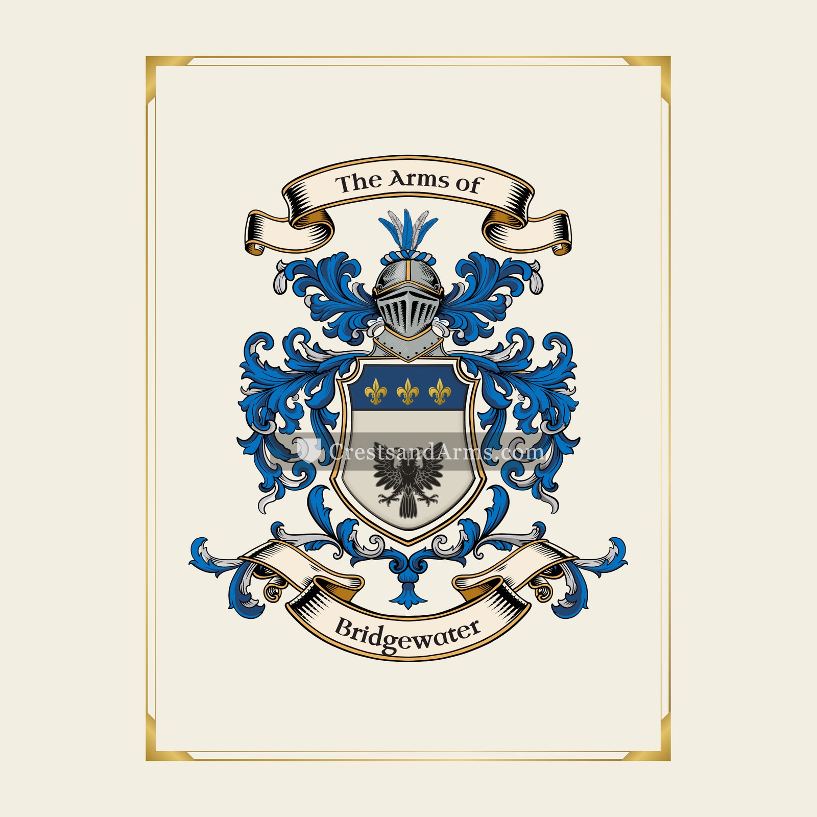 With gold border