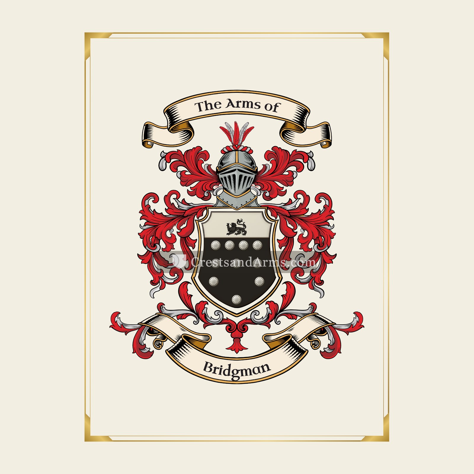 With gold border