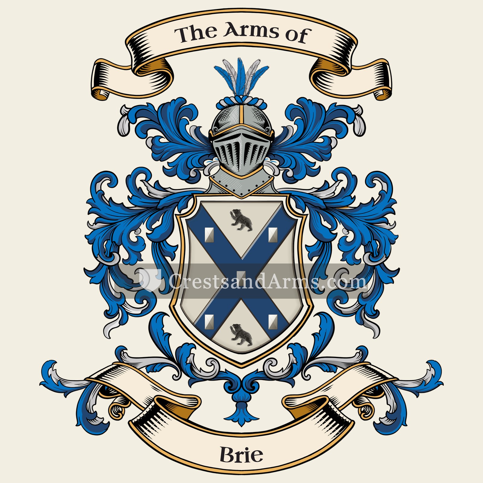 The Brie coat of arms, drawn from the recorded blazon
