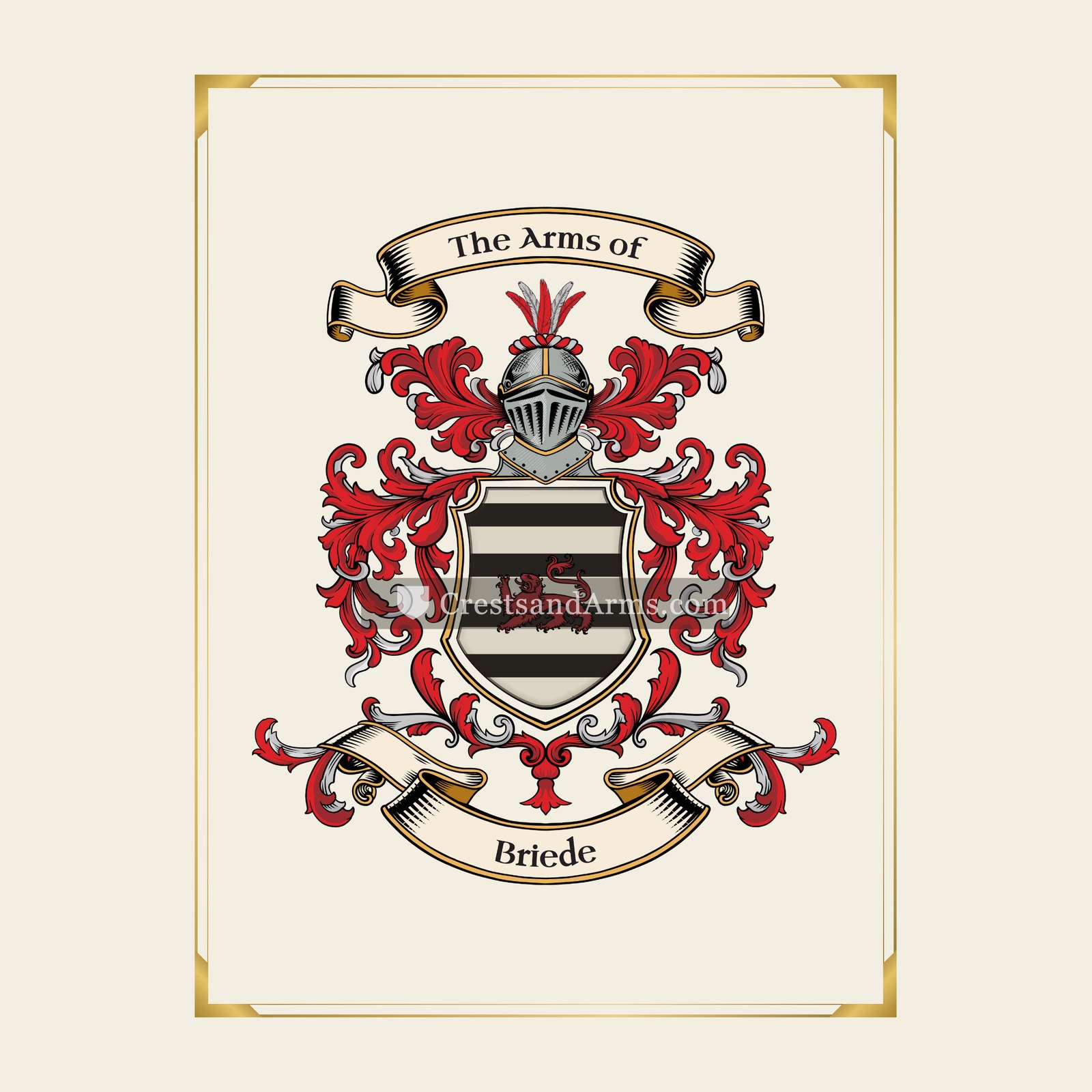 With gold border