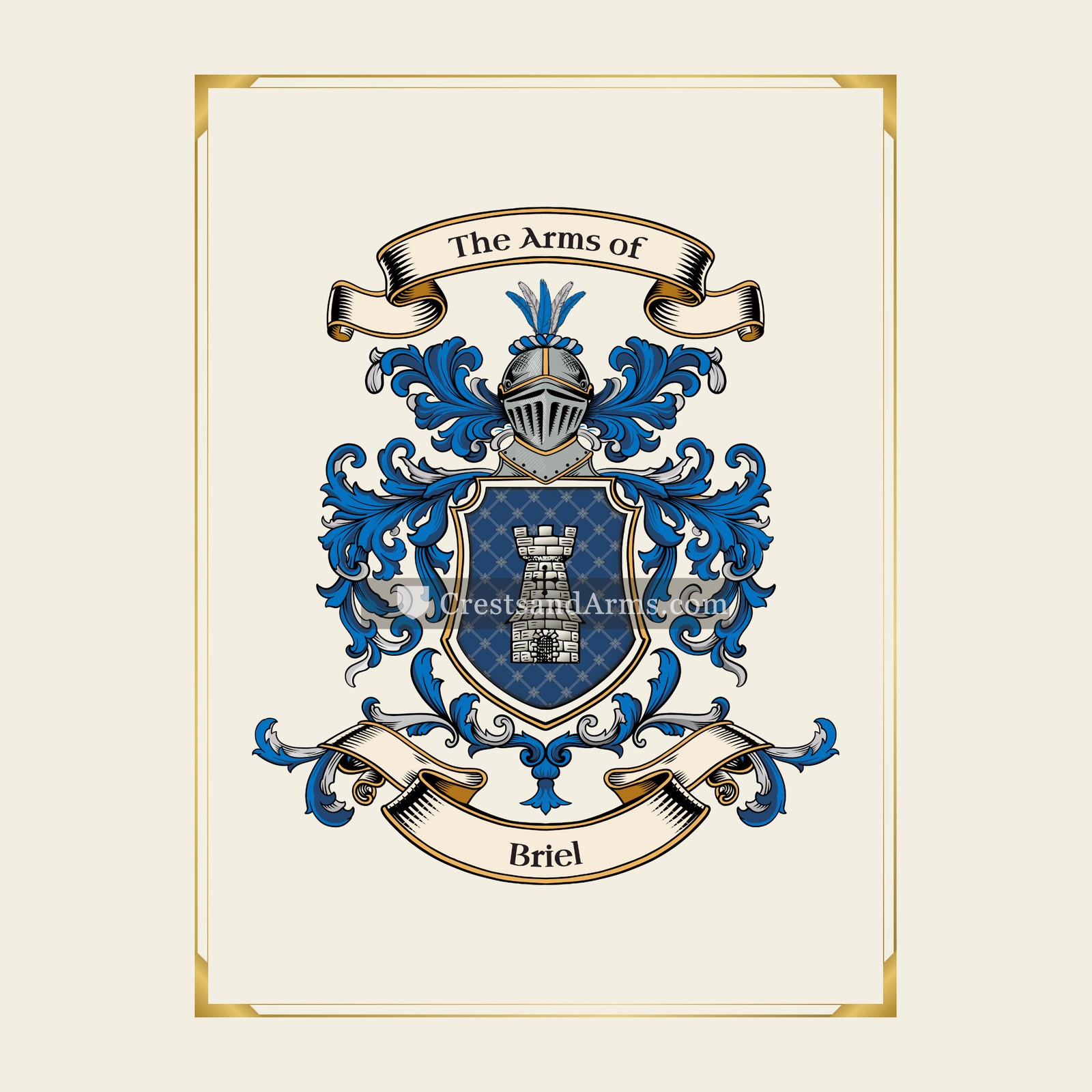 With gold border