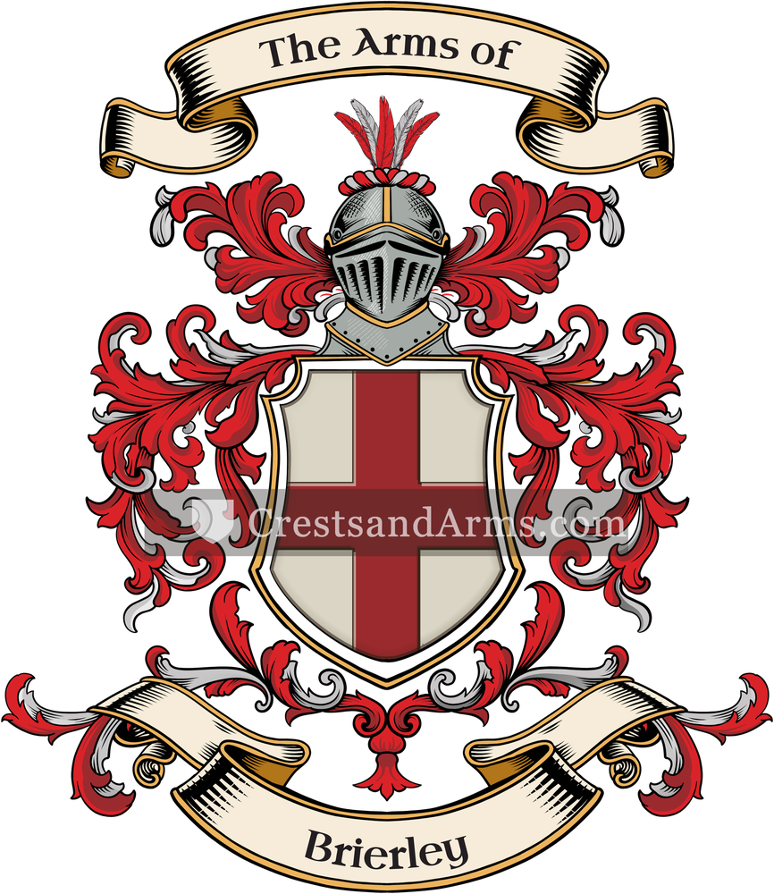 The Brierley coat of arms, drawn from the recorded blazon