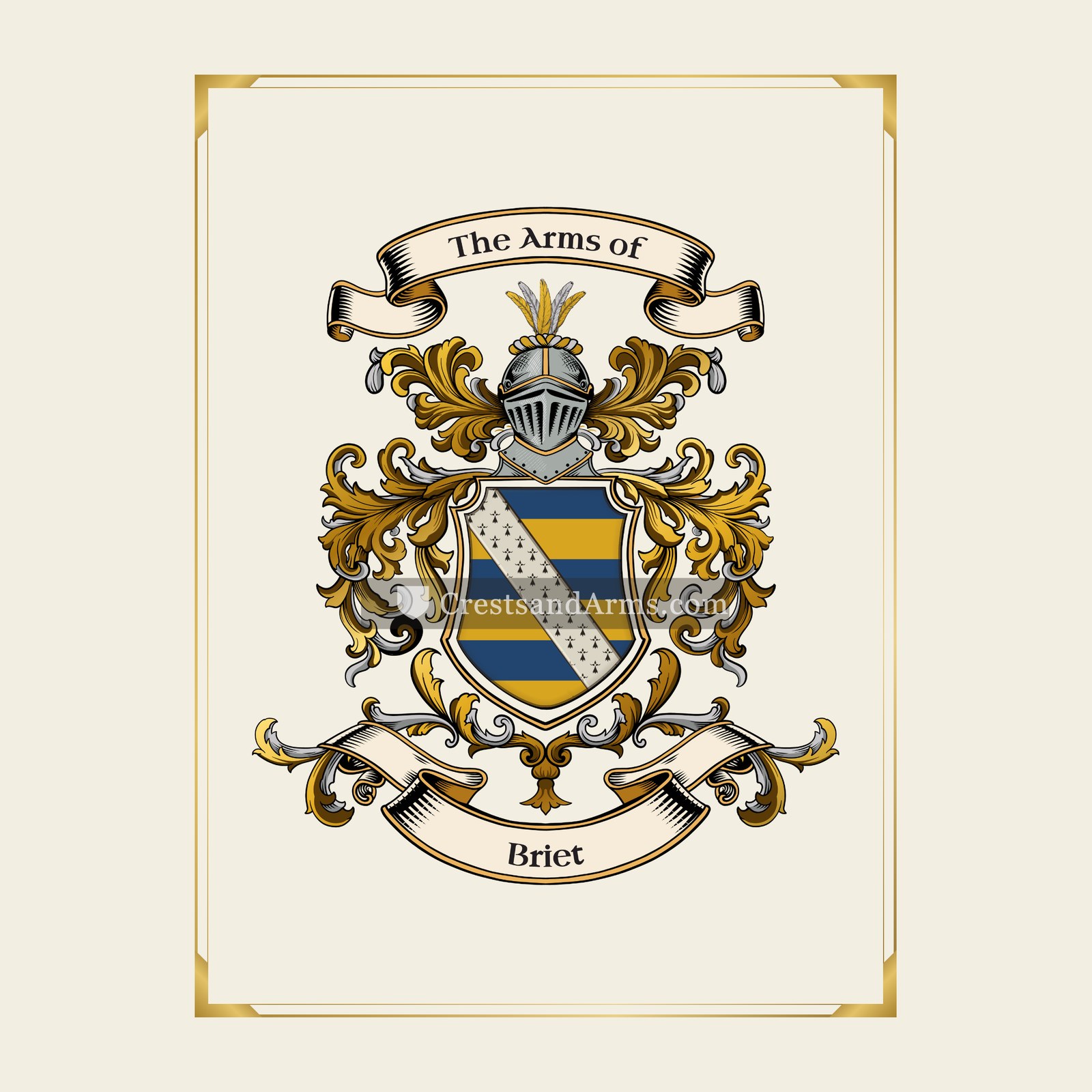 With gold border