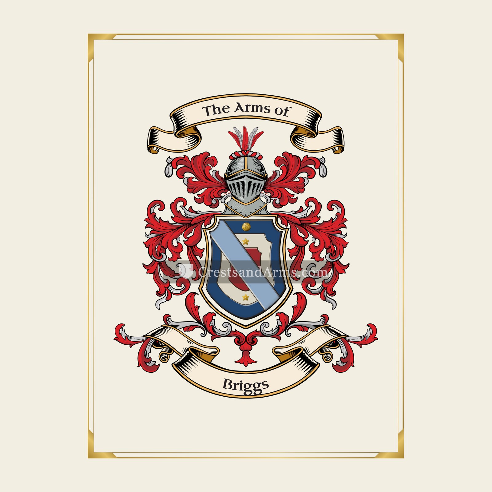 With gold border