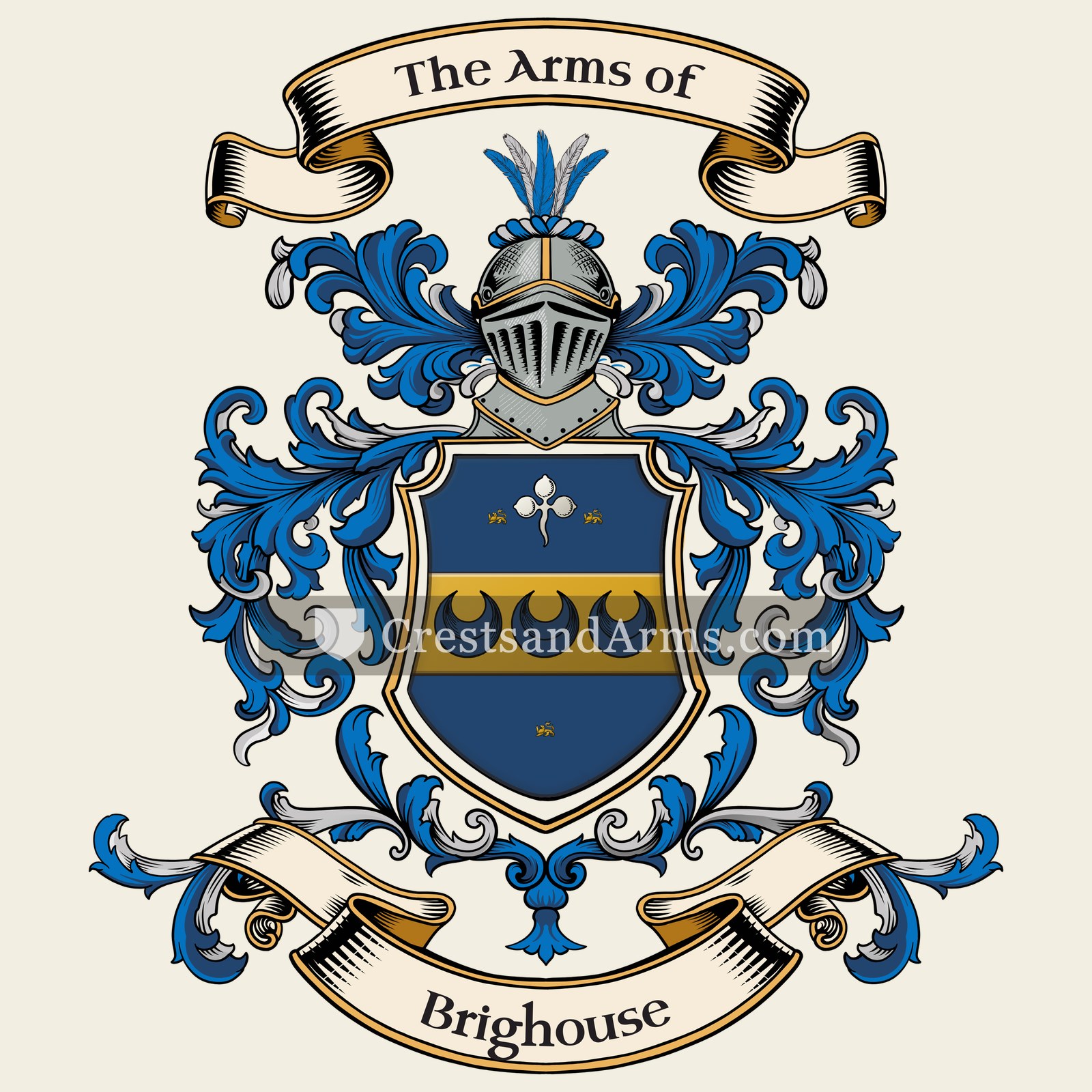 The Brighouse coat of arms, drawn from the recorded blazon