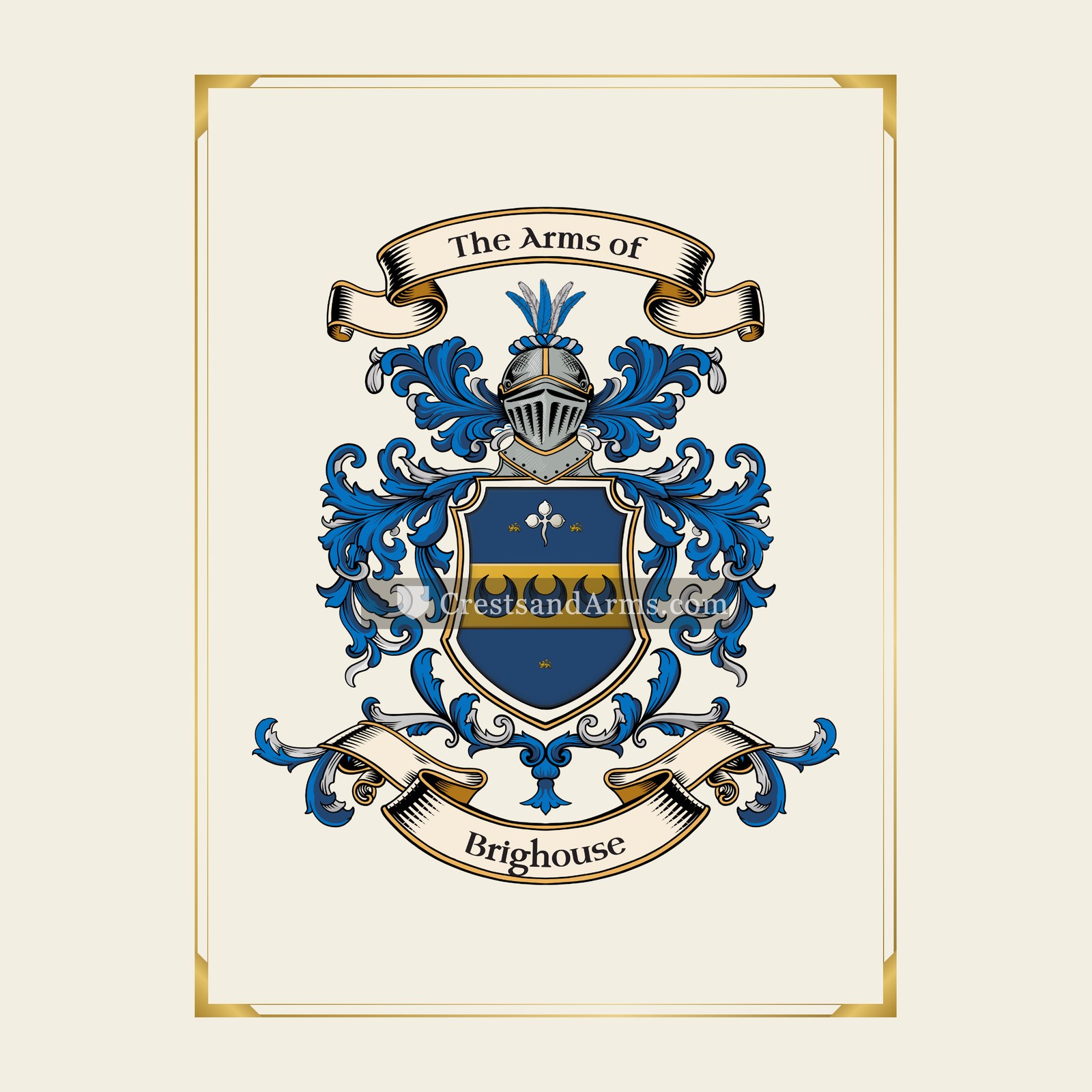 With gold border