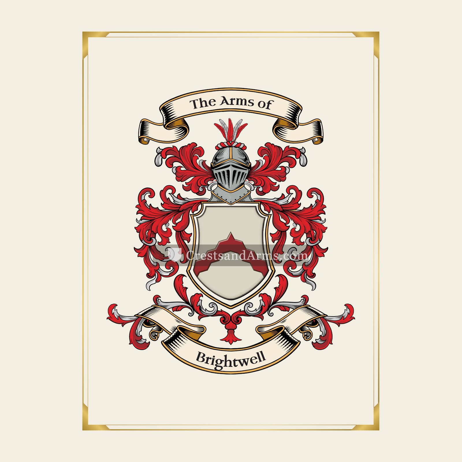 With gold border
