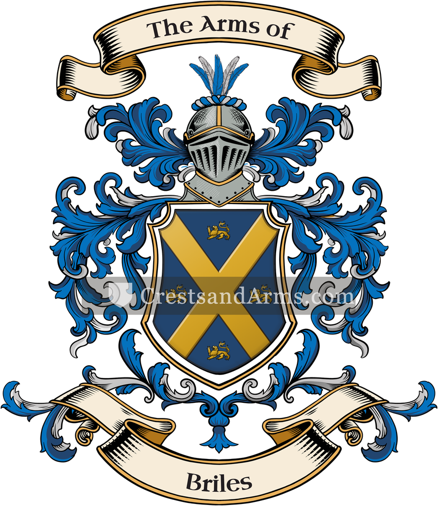 The Briles coat of arms, drawn from the recorded blazon