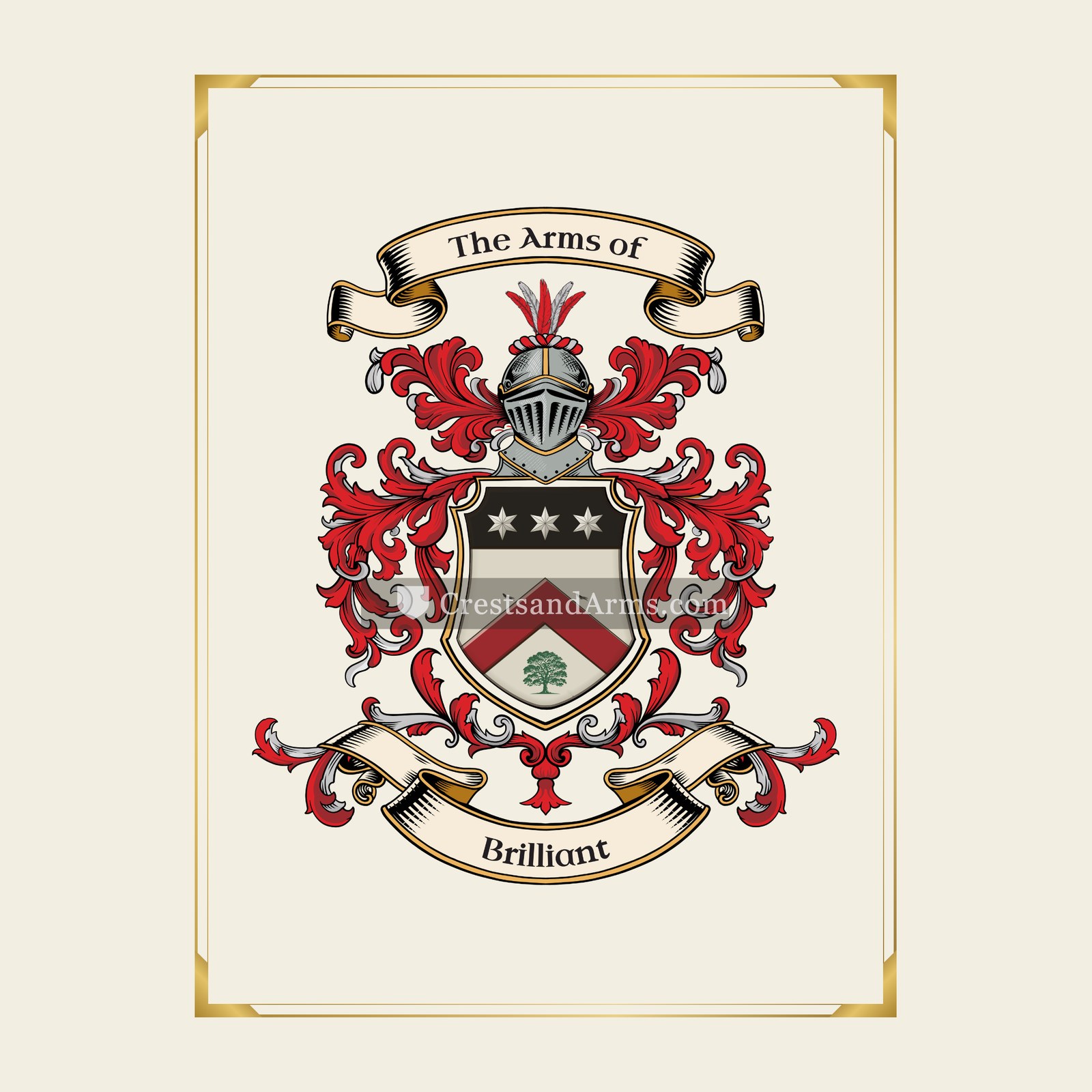 With gold border