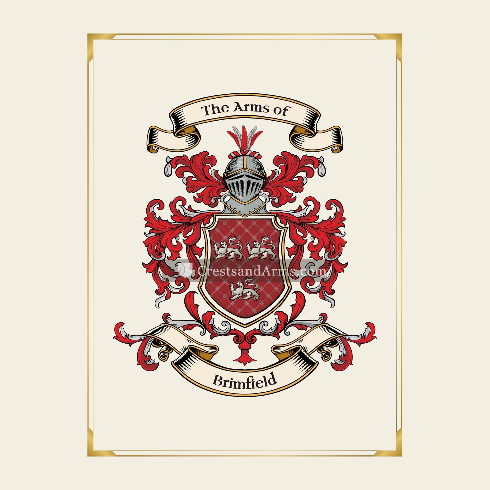 With gold border